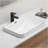 Ceramic Undermount Bathroom Sink 22.05" X 15.36" X 6.7" - White Porcelain Vessel Basin, Seamless Design For Vanity Countertop (3 Styles: Solid White, White With Black Lines, White With Black Edge)