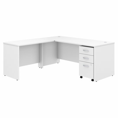 Bush Business Furniture Studio C L Shaped Desk with Mobile File Cabinet and Return - Reversible