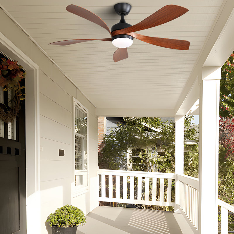 (Identique à W882P146311) Ventilateur de plafond intérieur de 52 pouces avec 3 couleurs à intensité variable, 5 pales ABS, télécommande, moteur à courant continu réversible, noir avec lumière DEL