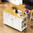 48 Inch Large Kitchen Island With Drop Leaf,Power Outlet,Internal Storage Rack,Rolling Kitchen Storage Cart On 5 Wheels With 5 Open Side Racks,For Kitchen,Dining Room-804198111