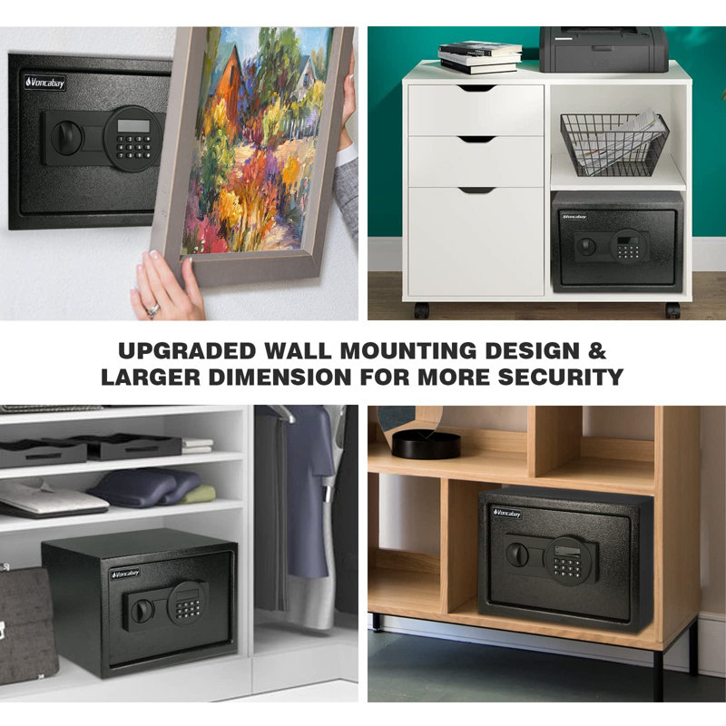 13.8" Wide Digital Security Safe with Interior Shelf and 2 Storage Bags