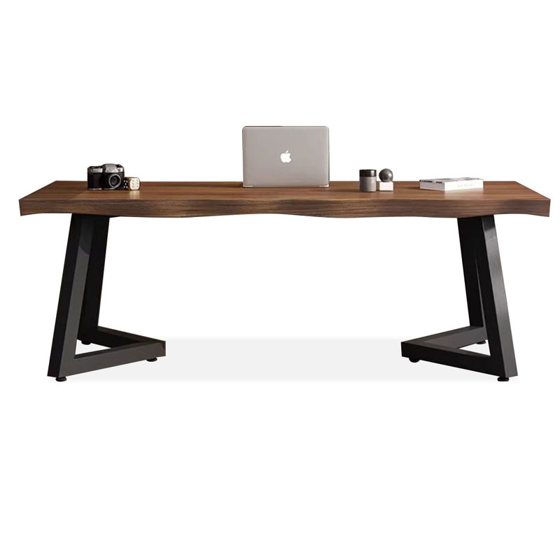 Bureau rectangulaire en bois massif noyer, H 29,53 po x l 78,74 po x P 29,53 po