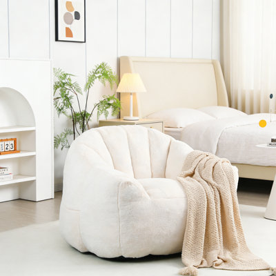 Lot de 2 fauteuil Ã  billes pour adultes et enfants, canapÃ© de sol en fausse fourrure avec dossier, fauteuils ultra-doux et confortables pour le salon et la chambre Ã  coucher,