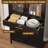 30.7 In. W×72.8 In. H×15.4 In. D 2-shelf and 1-drawer Metal Display Cabinet,Modern Freestanding Arched Cabinet, Antique Cabinets,Porcelain Cabinets,Bookshelves,Assembly Required