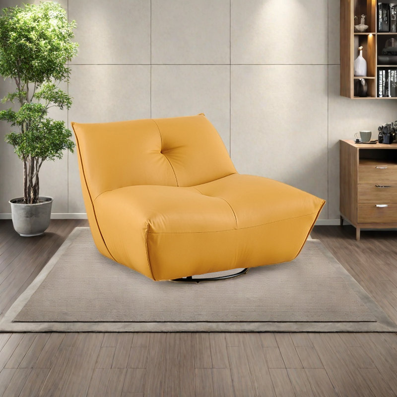 Chaise longue rotative confortable, Jaune