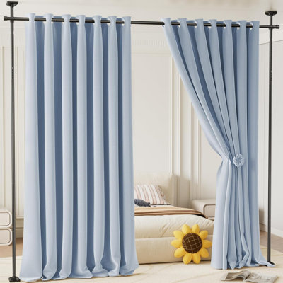 Satin Adjustable Curtain Pole Set