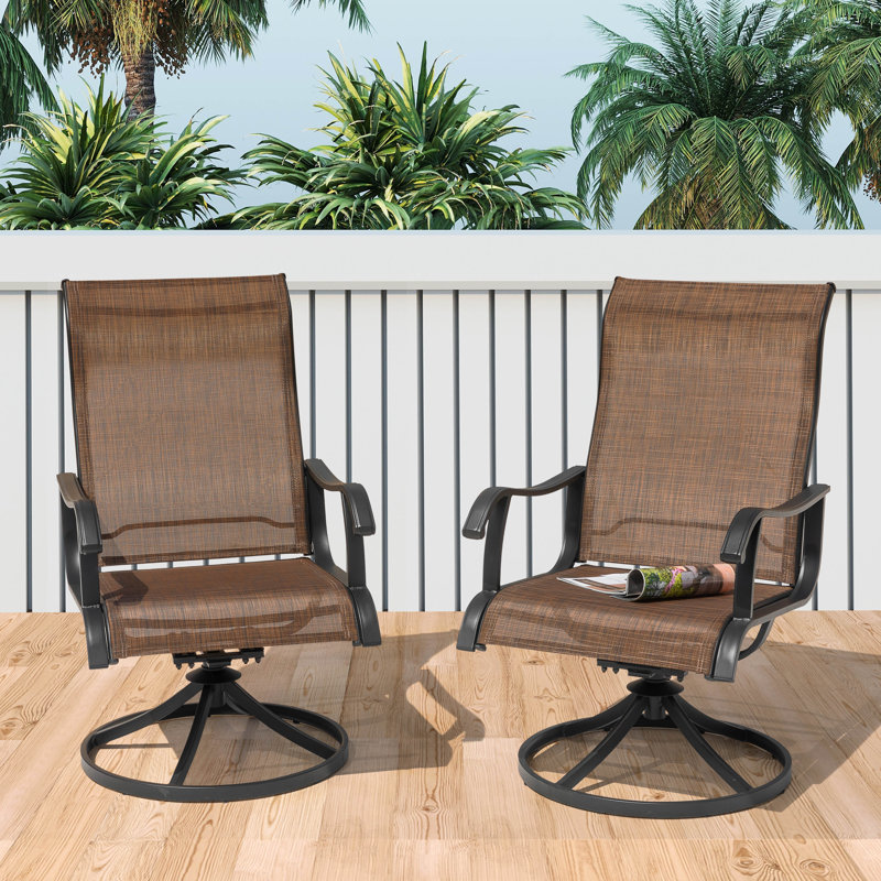 Chaise de patio pivotante pour 2 personnes Sosanna, brun, Brun