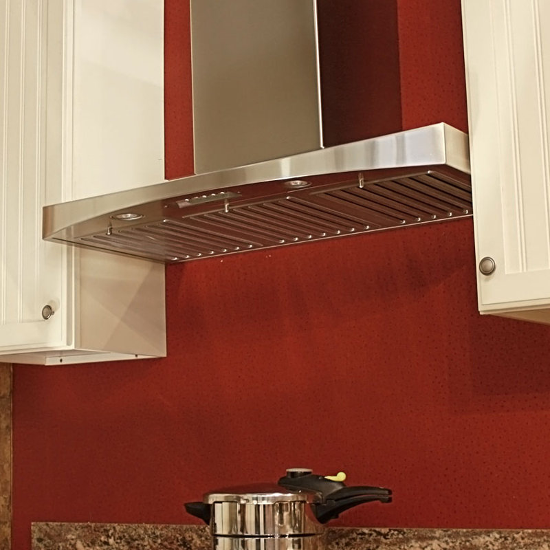 36-Inch Stainless Steel Wall Mount Range Hood with LED Lights