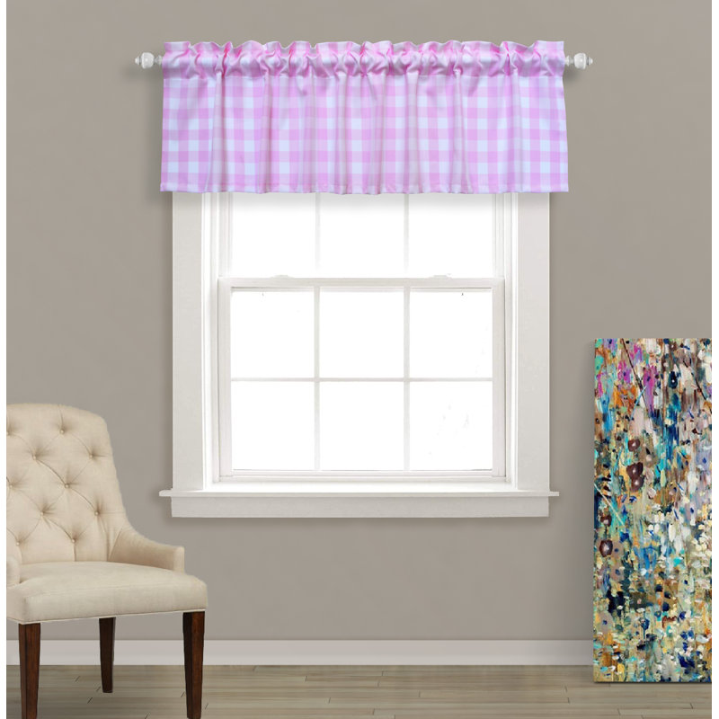 Cantonnière sur mesure 56 po Rashara, Rose / blanc, L 56 po x L 16 po
