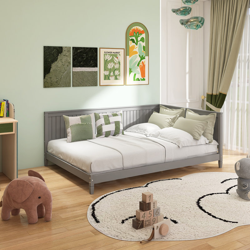 Lits pour enfants en bois pleine grandeur, Gris