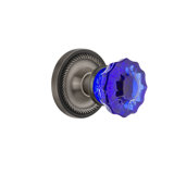 Rope Rosette with Crystal Cobalt Door Knob
