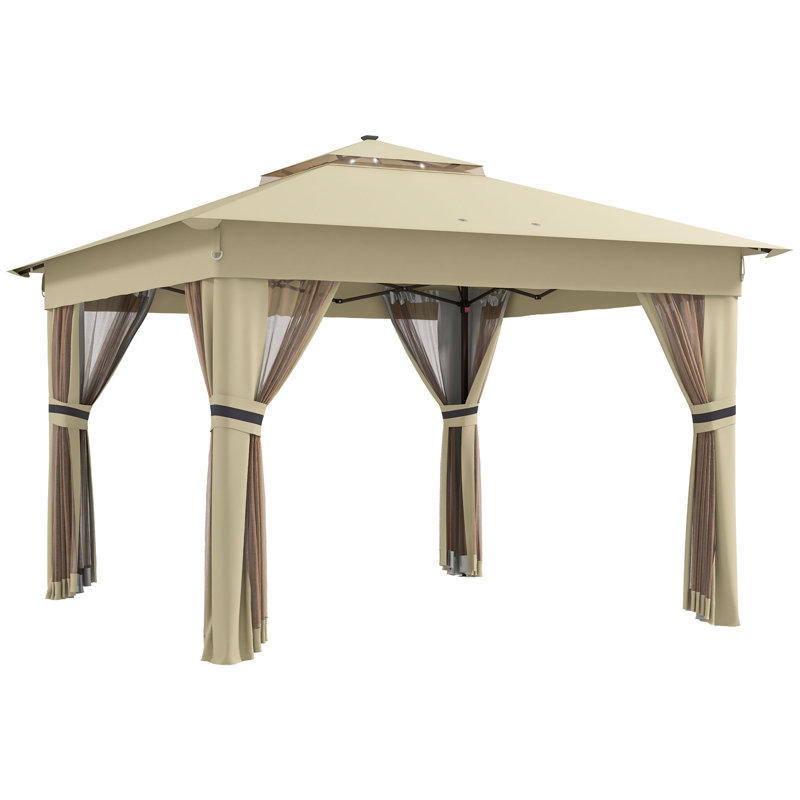 Briam 3.5m W x 3.5m D Steel Patio Gazebo, Yellow
