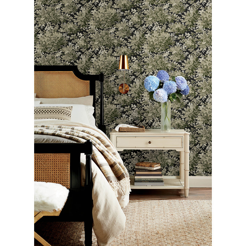 Greenwood Moss Deciduous Wallpaper, Green/Black