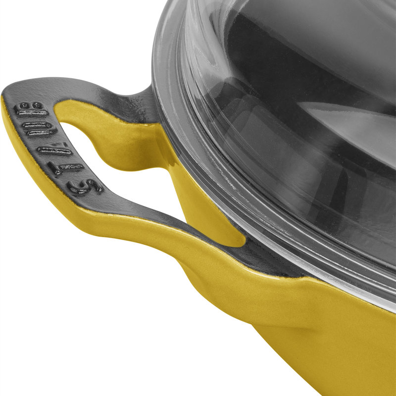Cast Iron 3.59-qt Braiser with Glass Lid, Yellow