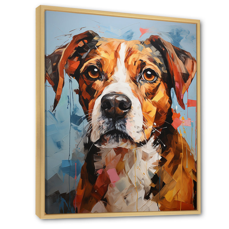 Beagle Bliss sur impression sur toile, H 20 po x l 12 po x P 1 po, Cadre naturel flottant