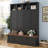 76.7''H Farmhouse Hall Tree with Bench and Cabinet, 4-in-1 Entryway Bench with Coat Rack, Modern Entryway Storage Organizer  with Open Cubbies & Hooks for Hallway, Entryway, Living Room-129607261