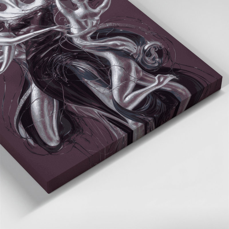 Abstrait art figuratif brun sur toile 98, H 12 po x l 12 po