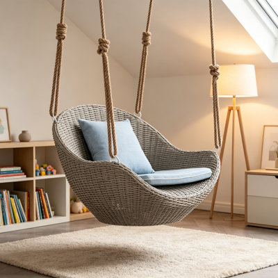 Simple Modern Upholstered Suspended Rattan Hammock