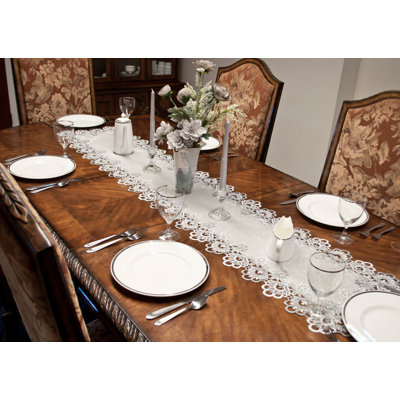 Icenhour Sliver Lace Table Runner