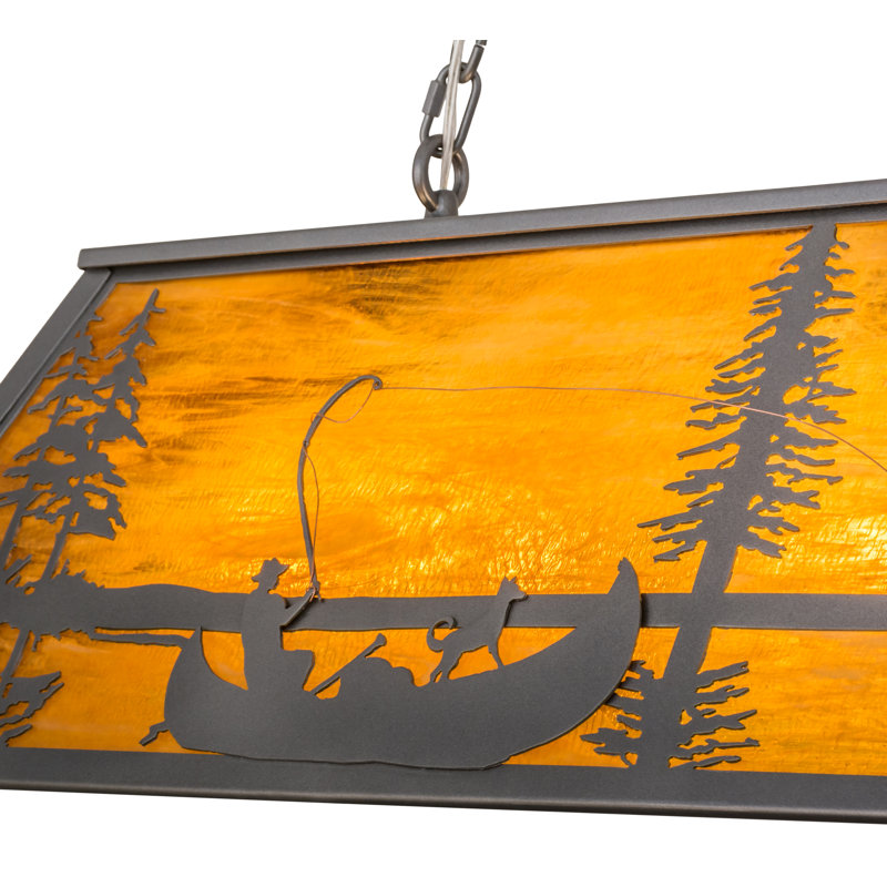 Rustic Amber Glass Fisherman Island Pendant Light