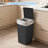 23 Gallon Resin Indoor Outdoor Use Trash Can with Lid for Patio, Kitchen, Backyard, Black