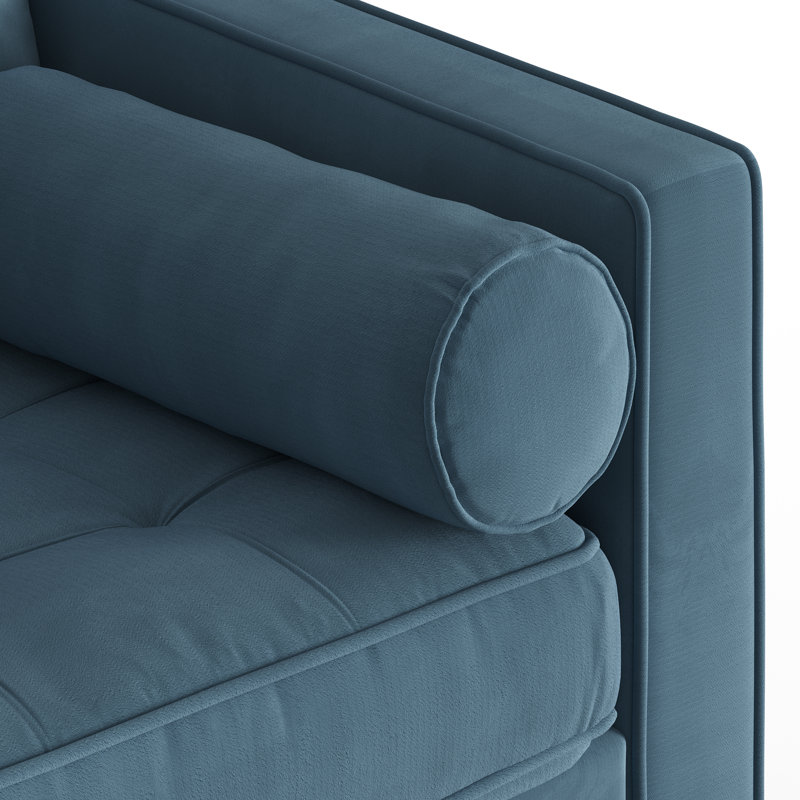 Geo 84" Wide Reversible Sofa and Chaise, Bella Ocean Performance Velvet