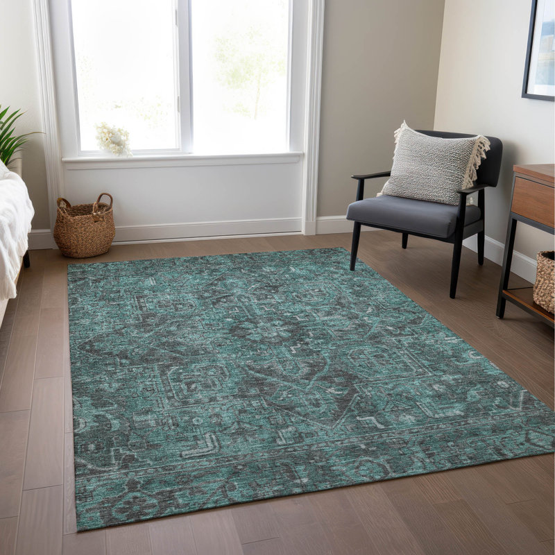 Fouke Washable Oriental Indoor / Outdoor Rug, Rectangle 2'6" x 3'10"