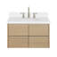   Ensemble de meuble-lavabo mural ovale simple 36 po avec comptoir en quartz blanc de 1,5 po Ensuko-1280237270-1280237273