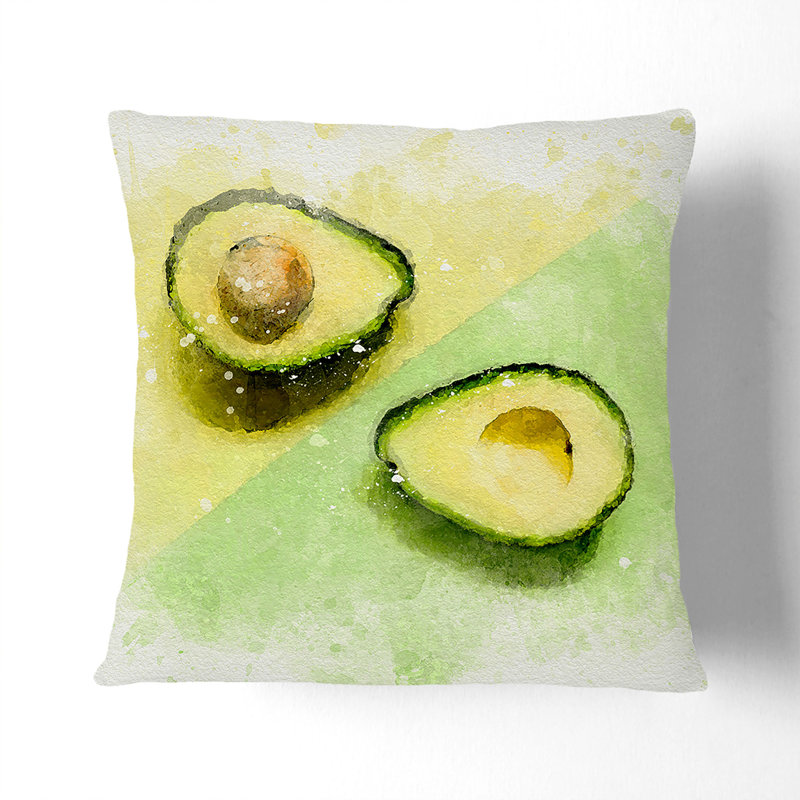 Square Cushion, 40cm H x 40cm W x 15cm D, Yellow/Green