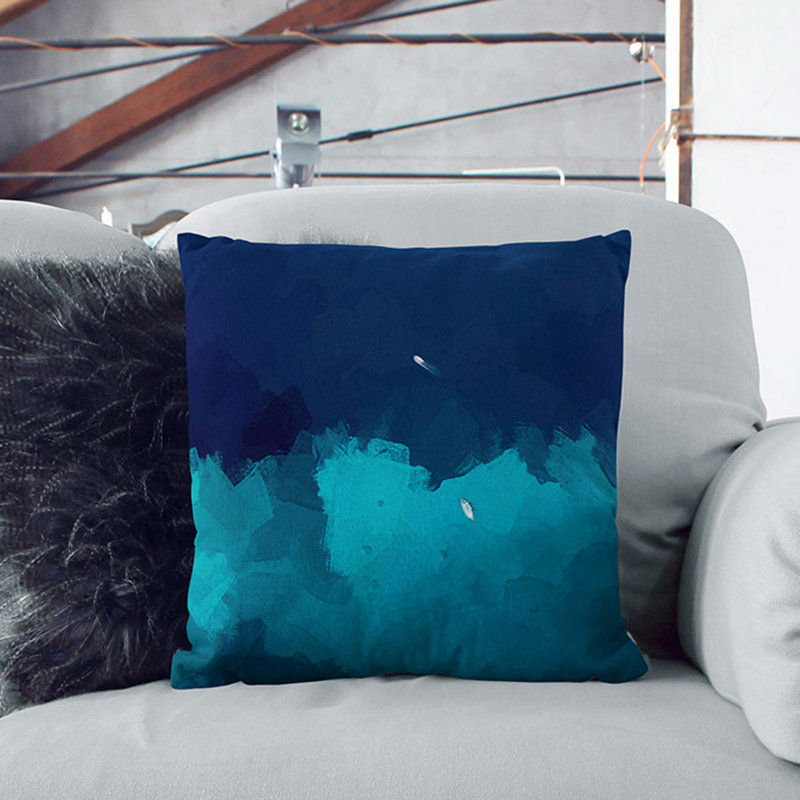 Boats In The Ocean In Abstract Abstract Square Throw Cushion, 55cm H x 55cm W x 20cm D