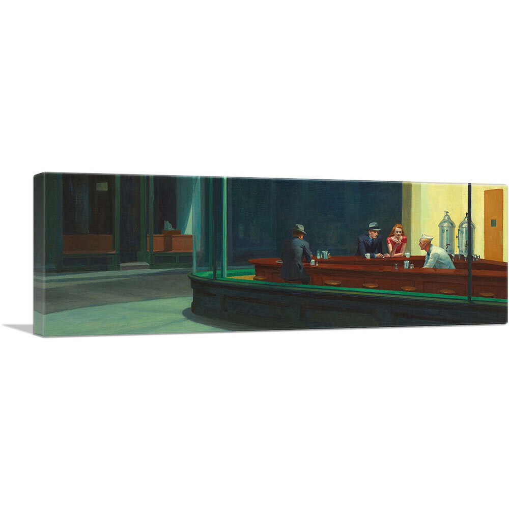 Nighthawks 1942 Panoramic On Canvas by Edward Hopper Painting