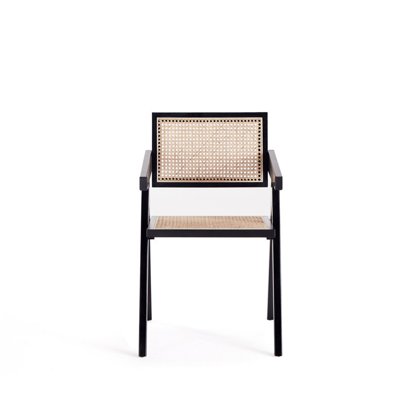Fauteuil noir et naturel