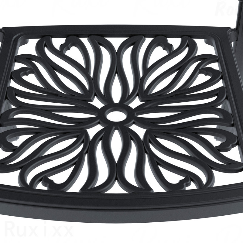 9-Piece All-Weather Cast Aluminum Dining Set Include 2 Swivel Chairs 6 Dining Chairs And Rectangular Table With Black Frame