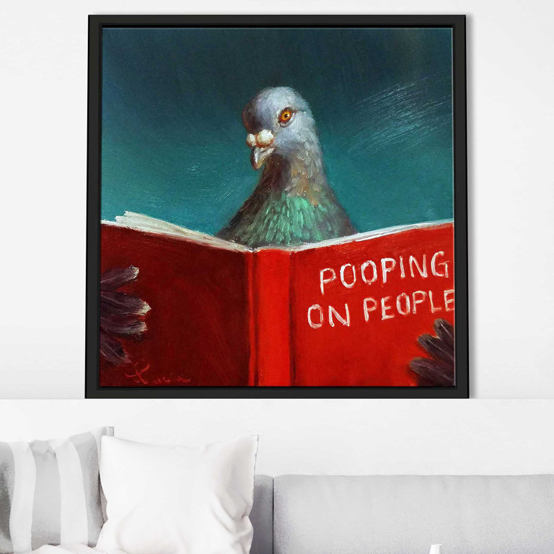 Pooping on People par Lucia Heffernan - Peinture, Cadre flottant noir, H 27,5 po x l 27,5 po x P 2 po