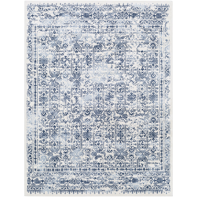 Amelie Blue/White Area Rug, Rectangle 200 x 274cm