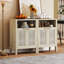 Buffet buffet avec rangement, armoire d'appoint moderne avec 2 portes et tablette réglable, armoire à café, naturel