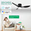 Ventilateurs de plafond encastrés intelligents de 42 po avec éclairage à distance, moteur à courant continu silencieux, ventilateur de plafond intérieur à profil bas pour l'extérieur, commande avec application Alexa WIFI, intensité variable, pales en ABS, pour patio de chambre à coucher moderne