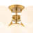 5-Light Glossy Milky Hand-Crafted Glass Semi-Flush Mount