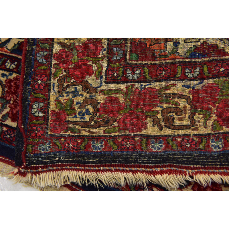 Tapis de zone en laine 3 pi 9 po x 6 pi 3 po one-of-kind à la main noué la Juana