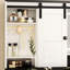 Coiffeuse de 43 po de largeur, avec miroir éclairé et armoire réglable, meuble-lavabo blanc, porte-séchoir à cheveux, maquillage