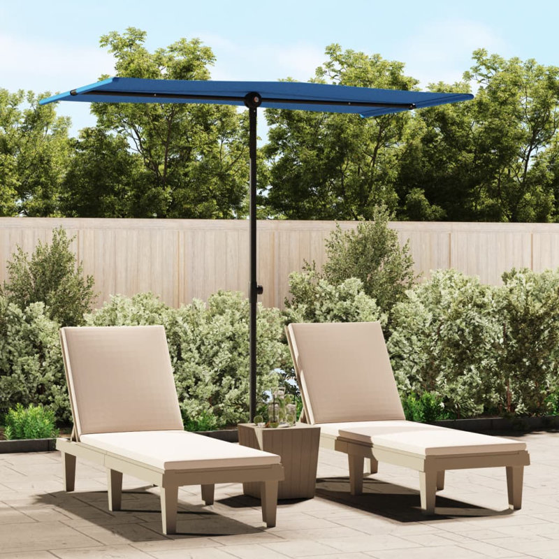 Garden Parasol with Aluminium Pole 180x110 cm, Azure Blue