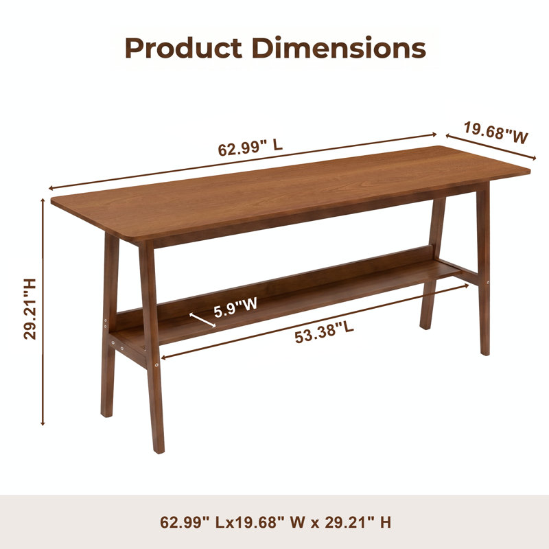 Bureau d'ordinateur 63 po Mid-Century
