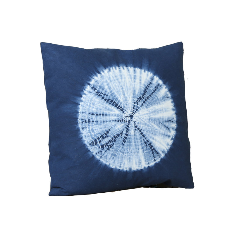 Oreiller bleu indigo teint à la main