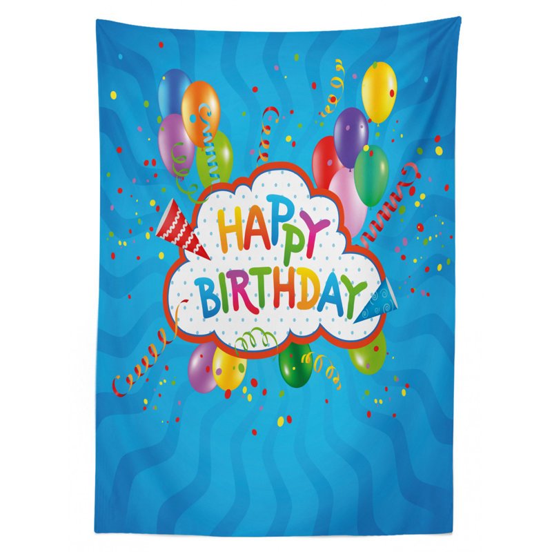 Birthday Tablecloth, 84" L x 60" W