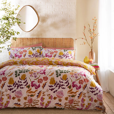 Cotton Blend Floral Duvet Cover Set with Pillowcases