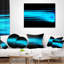 Vagues fractales bleu vif - coussin abstrait imprimé-29603890-29603900