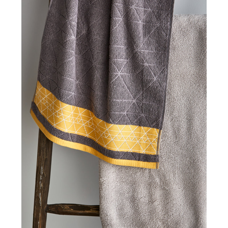 Diamond 2 Piece Hand Towel Same-Size Bale, Grey