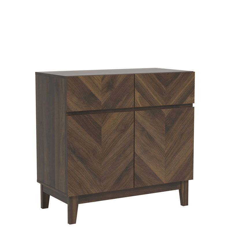 Milan 78.8 Cm Wide 2 Drawer Sideboard, Royal Walnut