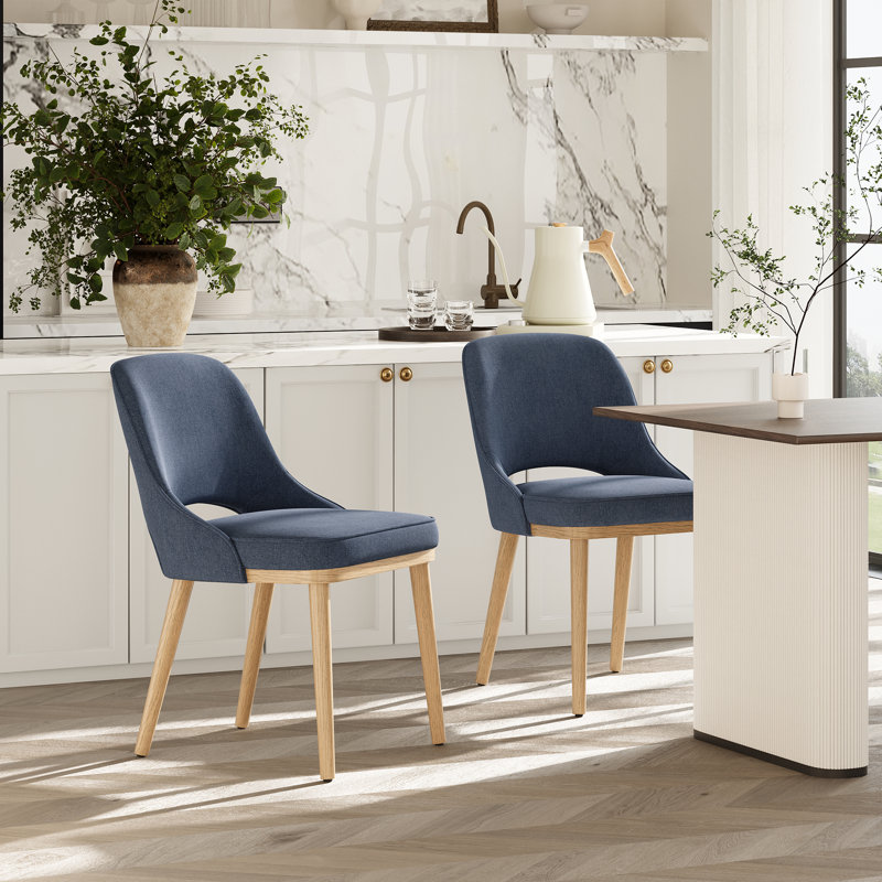 49cm H Fabric Upholstered Side Chair, Blue