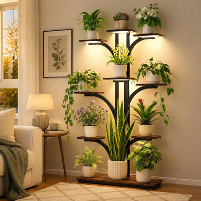 64'' Plant Shelf with Grow Lights, 9-Tier Plant Stand